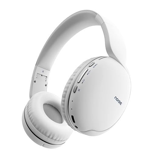 Noise Two Wireless On-Ear Headphones with 50 Hours Playtime, Low Latency(up to 40ms), 4 Play Modes, Dual Pairing, BT v5.3 (Calm White)