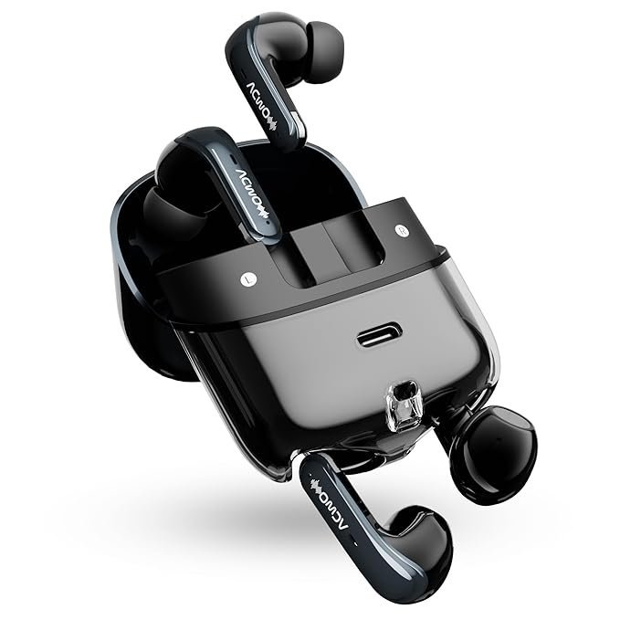 ACwO Dwots Fire ANC|India's First 4 in Ear Buds in 1 Case with ANC|70Hrs Battery|ANC&Transparency Mode|Bass&Theatre Modes|4 Mics Ai-Enc for Clear Calls|3D Spatial Audio(Eclipse Black)