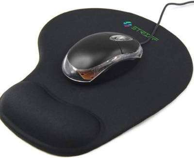 STRIFF Gel Wrist Support Mouse pad Gaming Mouse Pad with Lycra Cloth - Nonslip Mousepad??(Black)